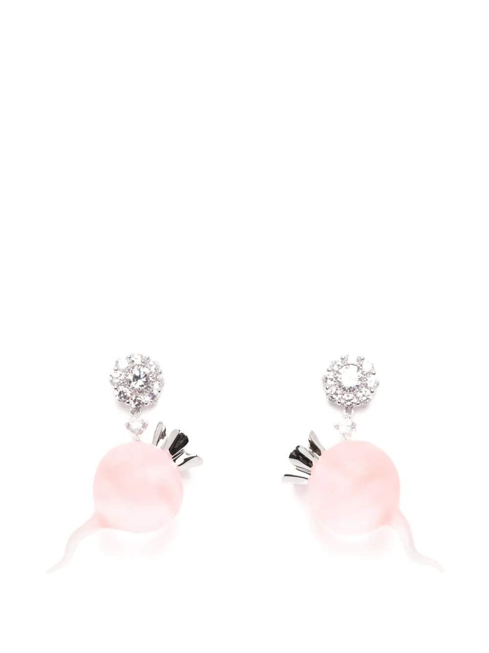 YVMIN flower-embellishment drop earrings - Argento
