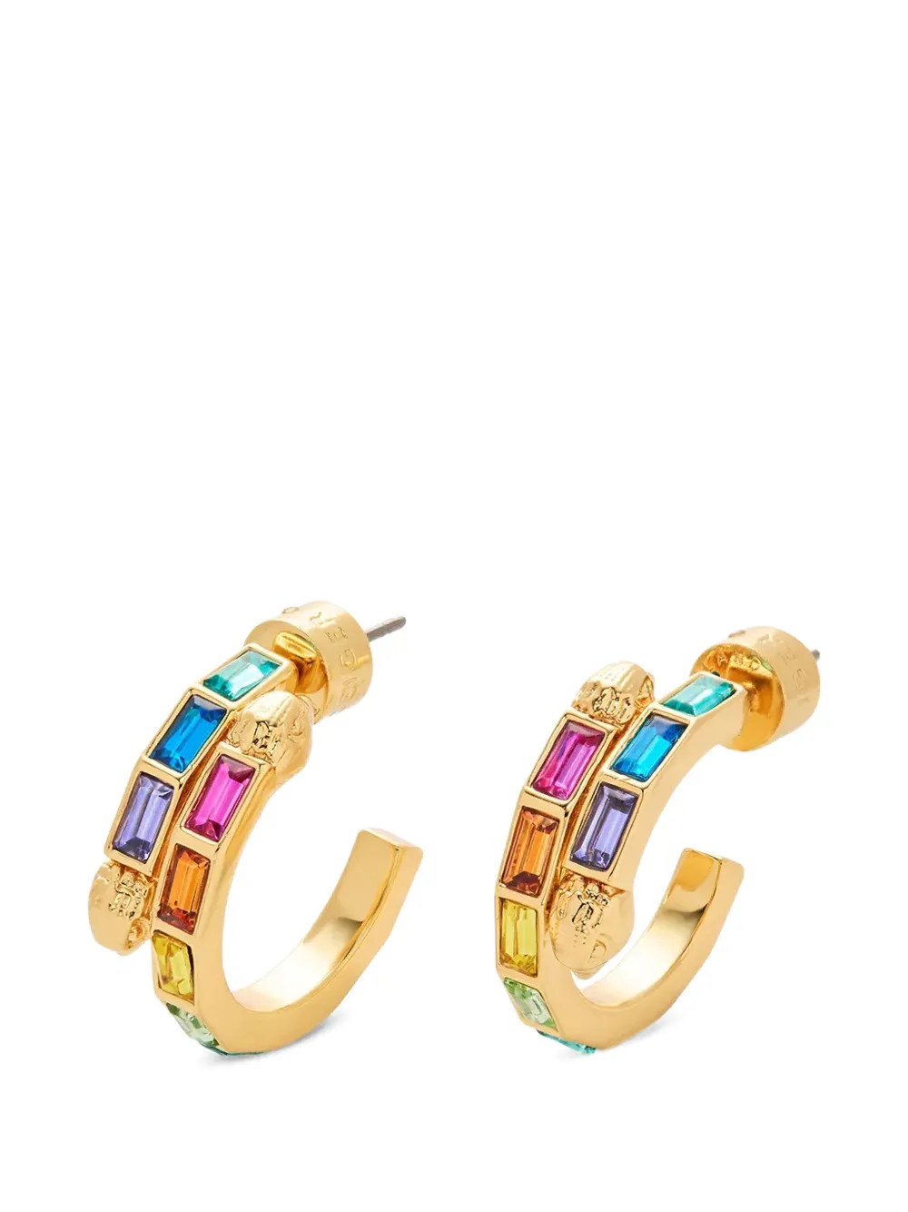 Kurt Geiger London Eagle Head crystal-embellished hoop earrings - Oro