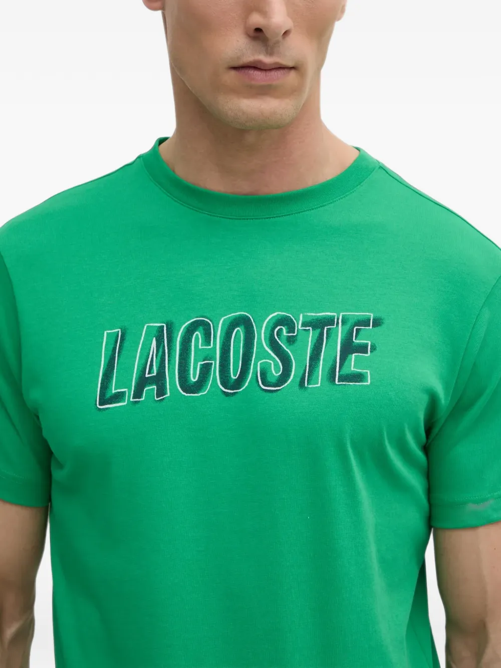Lacoste logo-print T-shirt Groen