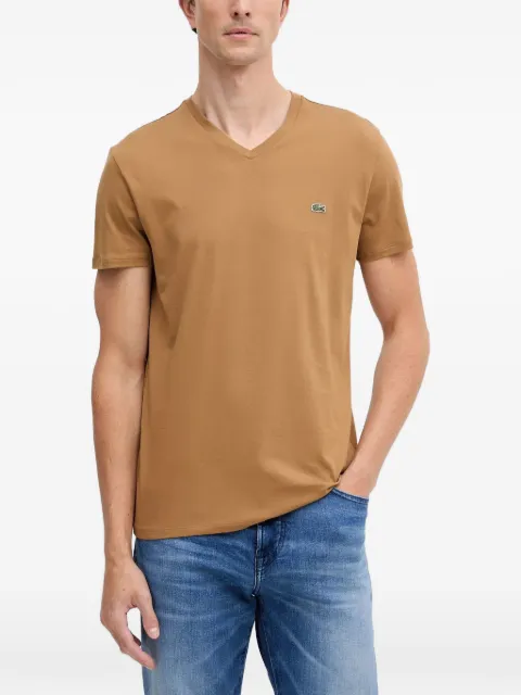 Lacoste Leichtes Pima T-Shirt mit V-Ausschnitt