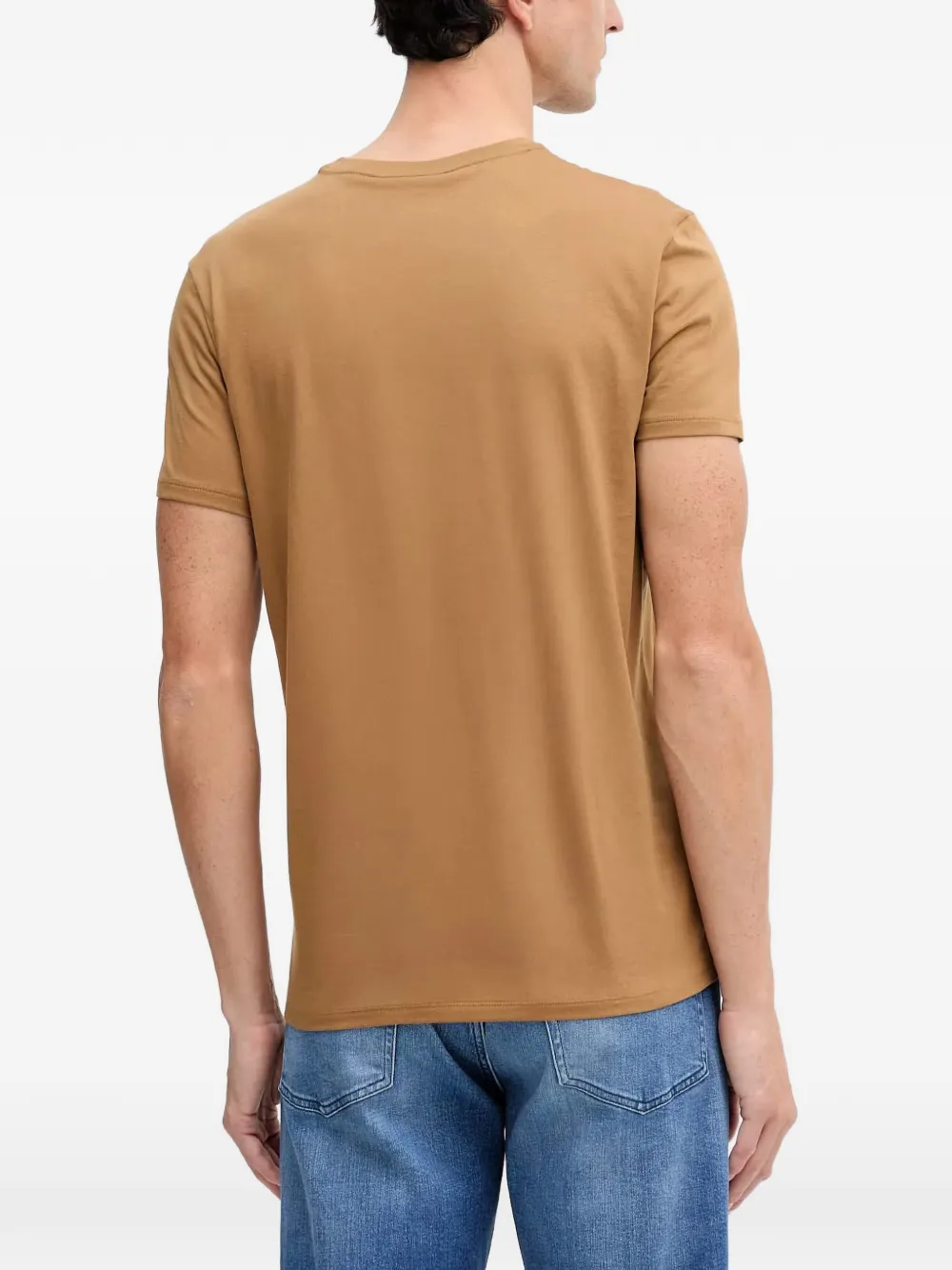 Lacoste Lichtgewicht pima katoenen T-shirt met V-hals Bruin