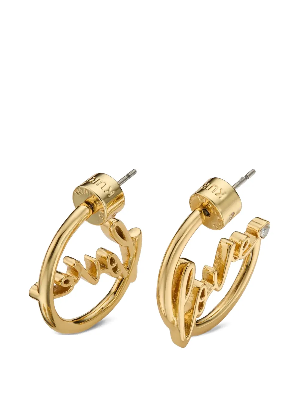 Kurt Geiger London love-motif hoop earrings - Oro