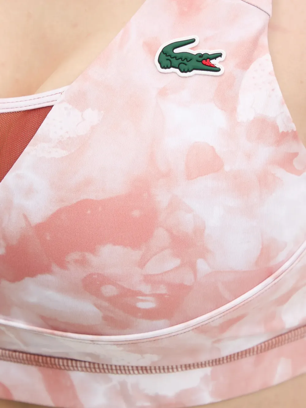 Lacoste cloud-print logo-patch sports bra Roze