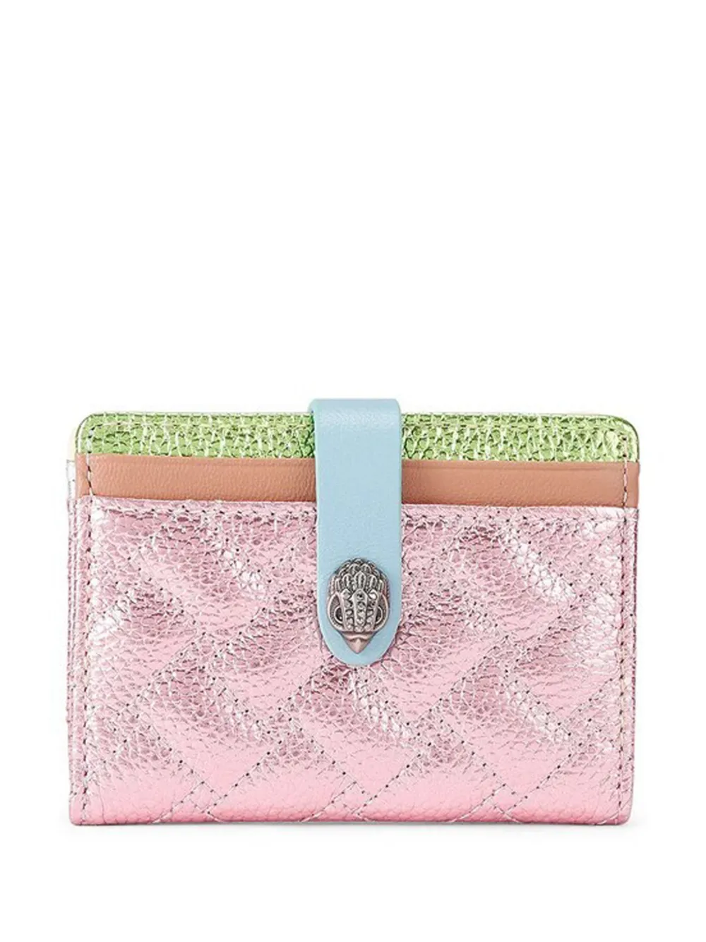 Kurt Geiger London Portafoglio trapuntato con placca logo - Rosa