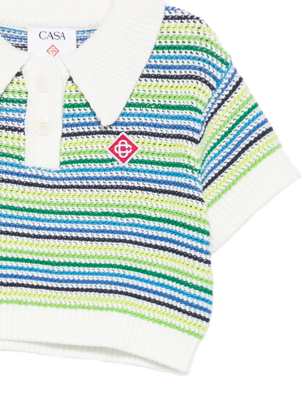 CASABLANCA KIDS Gestreept poloshirt Wit