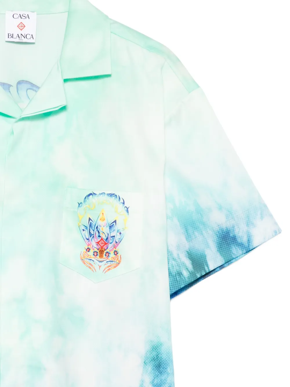 CASABLANCA KIDS Shirt met print en tie-dye design Blauw