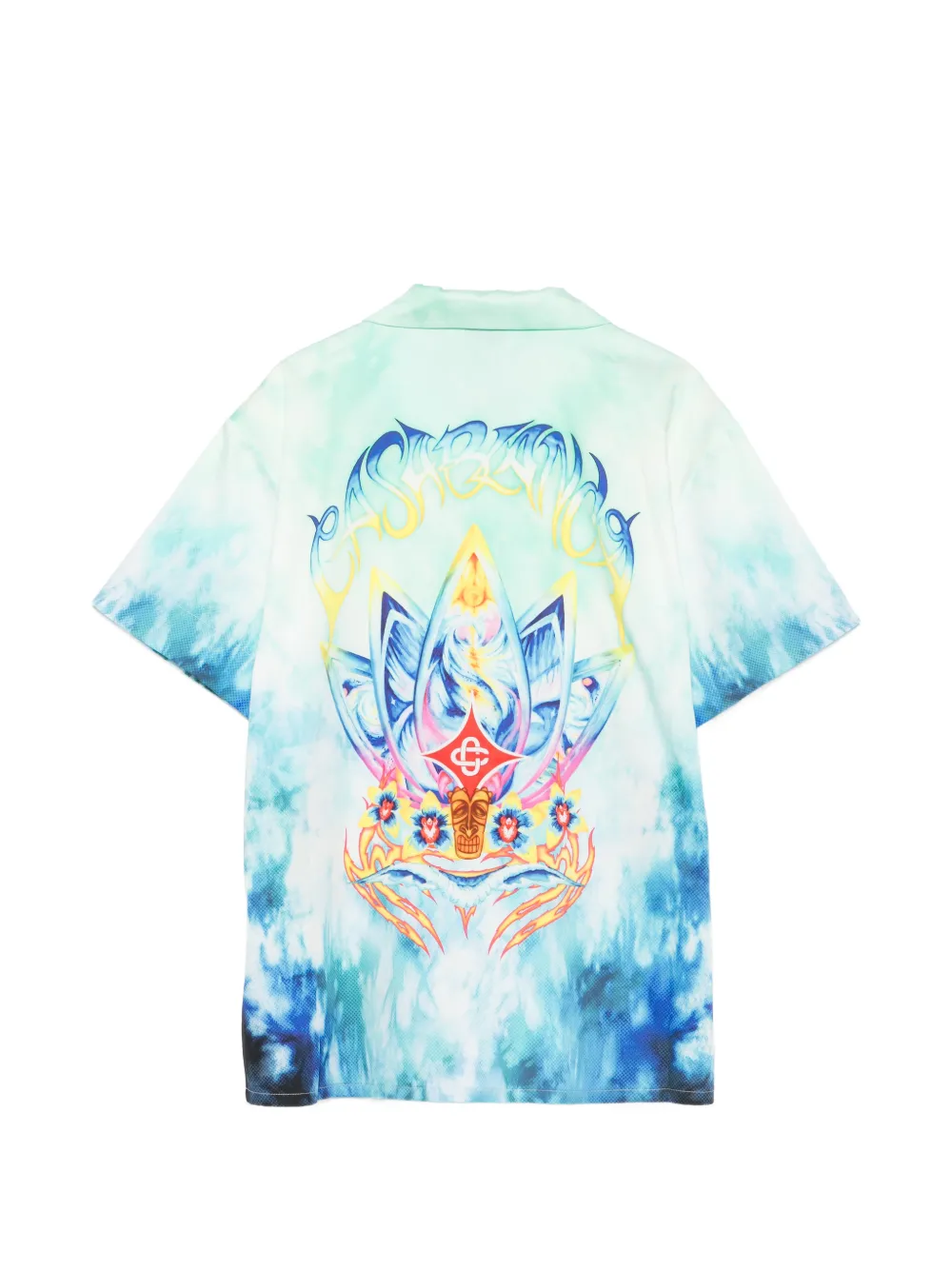 CASABLANCA KIDS Shirt met print en tie-dye design Blauw