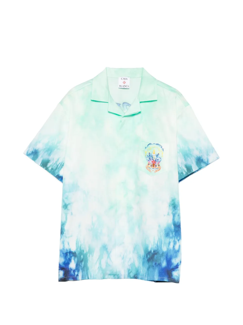 CASABLANCA KIDS tie-dye graphic-print shirt - Blu
