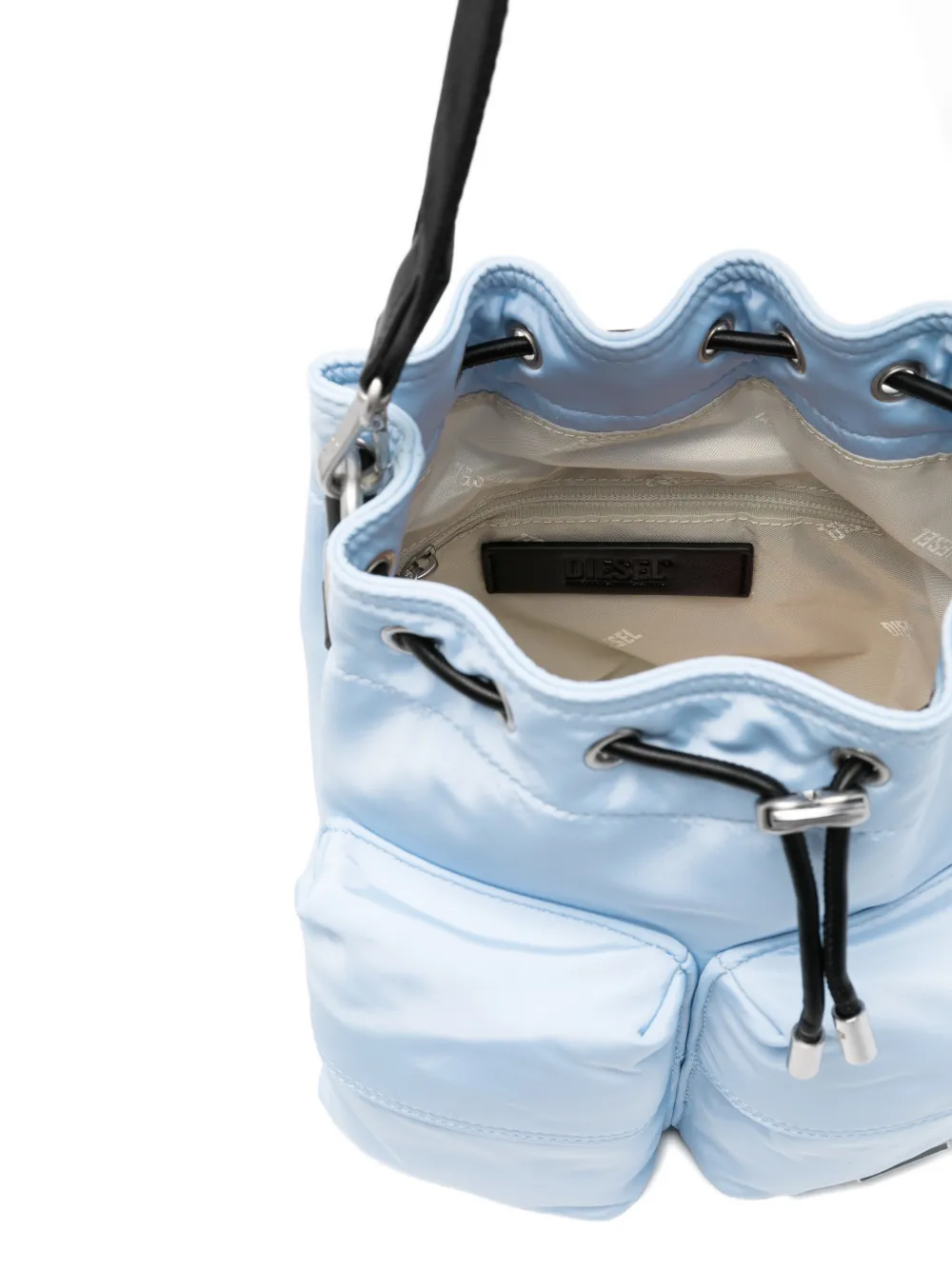 Diesel Bucket X Pocket schoudertas met trekkoord Blauw