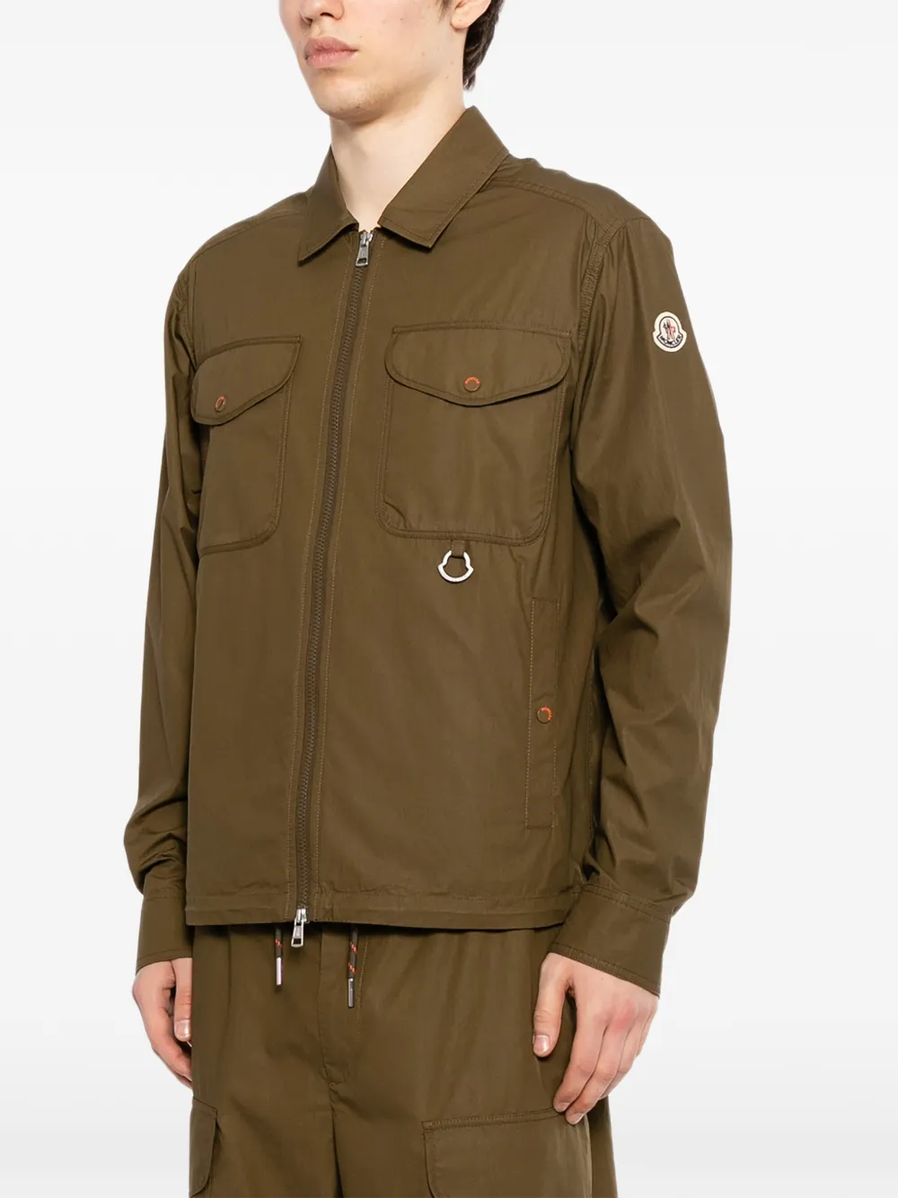  Moncler Poplin Long Sleeve Jacket - Green 