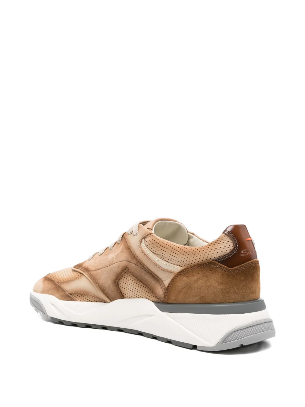 Santoni Innova perforated sneakers Bruin