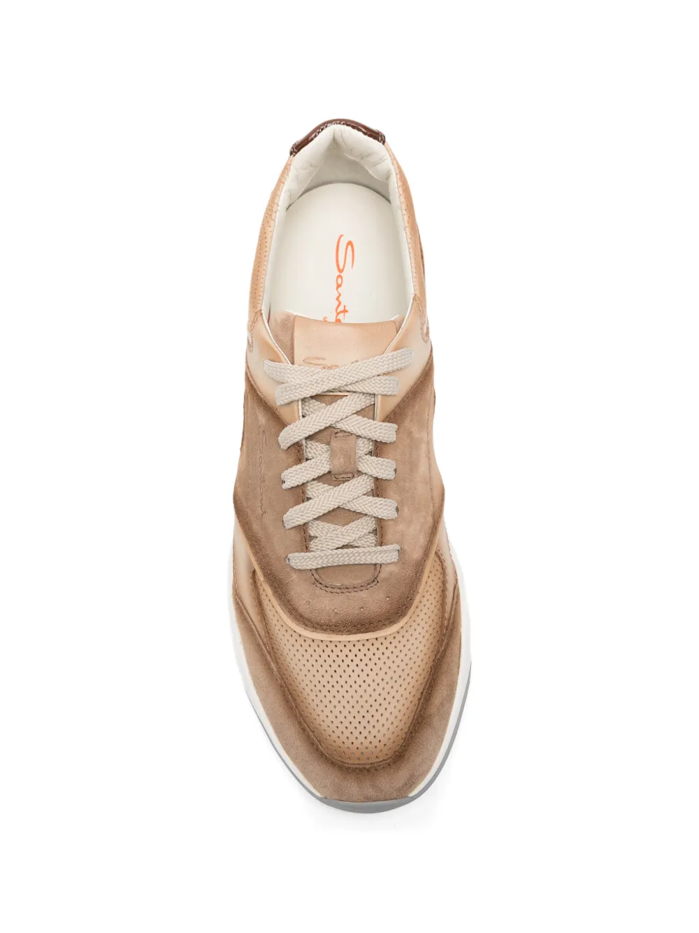 Santoni Innova perforated sneakers Bruin