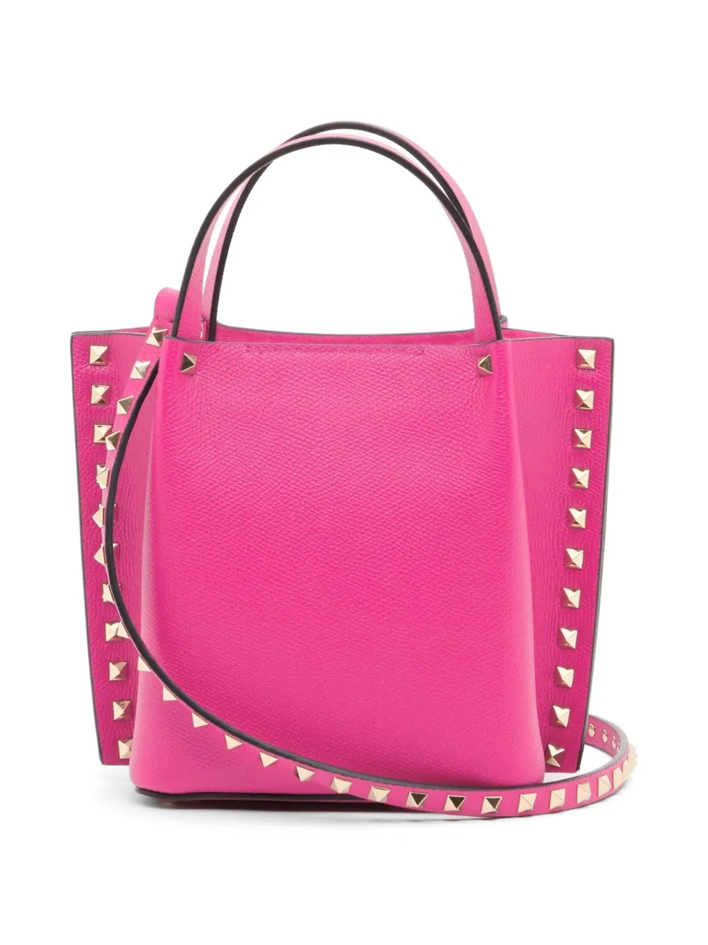 Valentino Garavani Rockstud kleine shopper van korrelig kalfsleer Roze