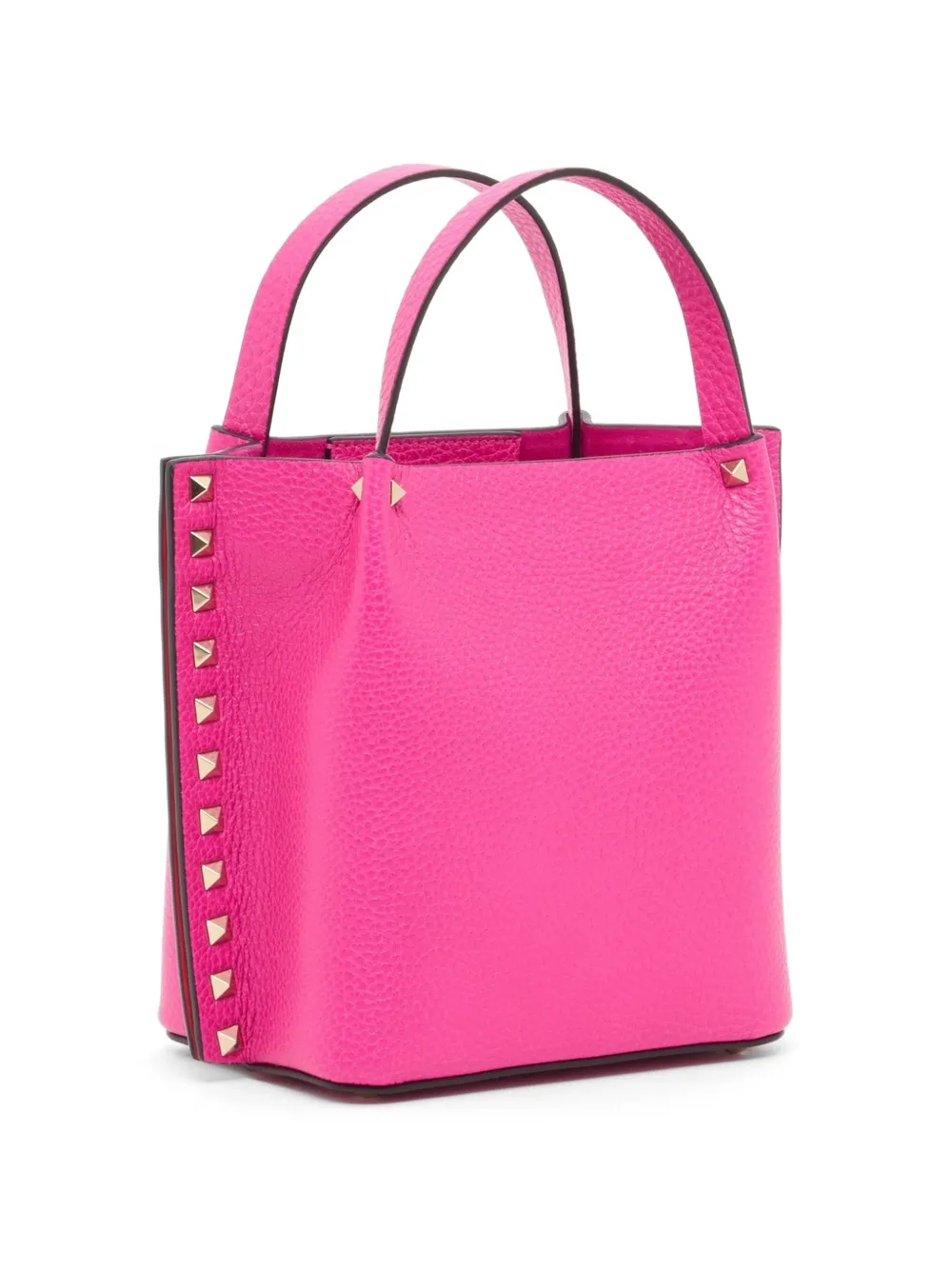 Valentino Garavani Rockstud kleine shopper van korrelig kalfsleer Roze
