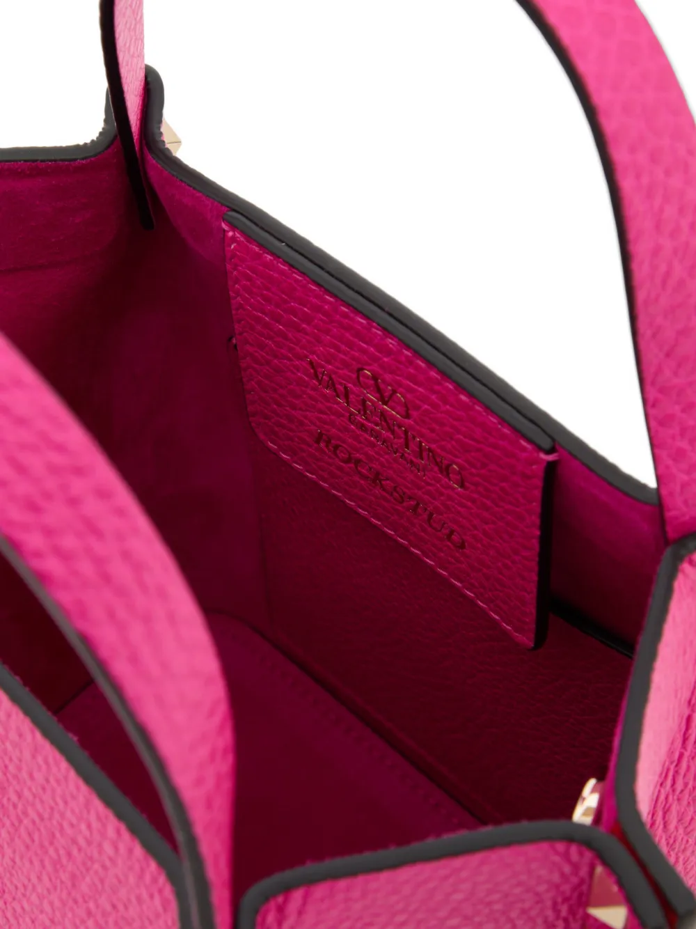 Valentino Garavani Rockstud kleine shopper van korrelig kalfsleer Roze