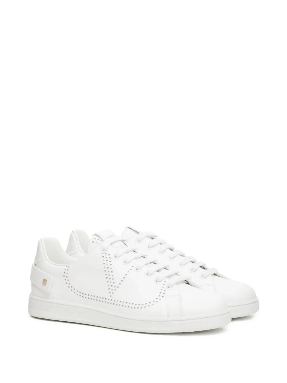 Valentino Garavani Backnet kalfsleren sneakers Wit