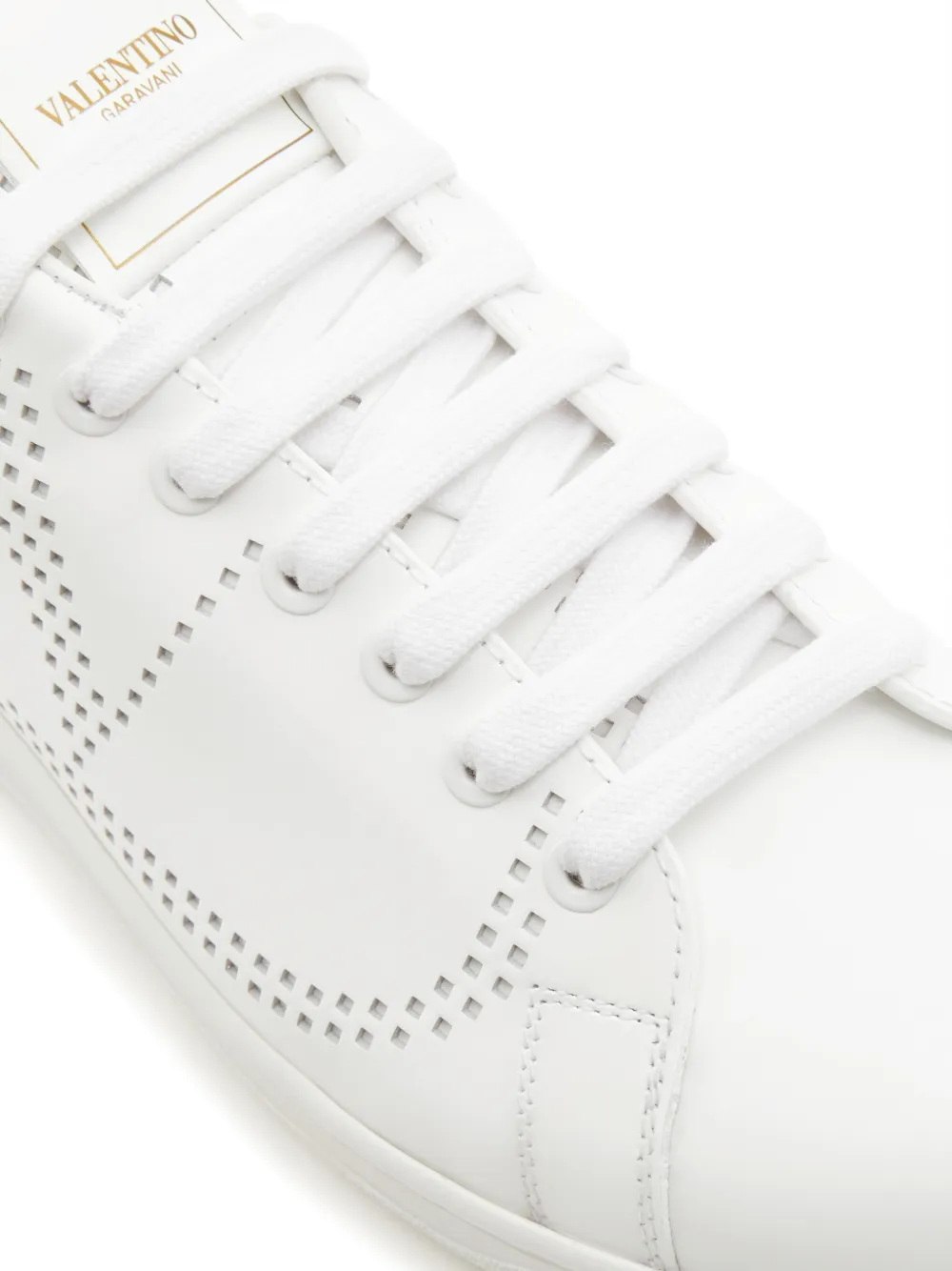 Valentino Garavani Backnet kalfsleren sneakers Wit
