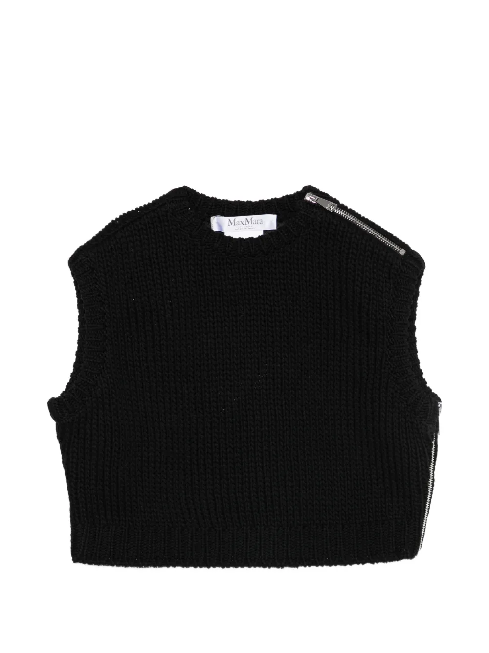 Max Mara zip knitted top - Nero