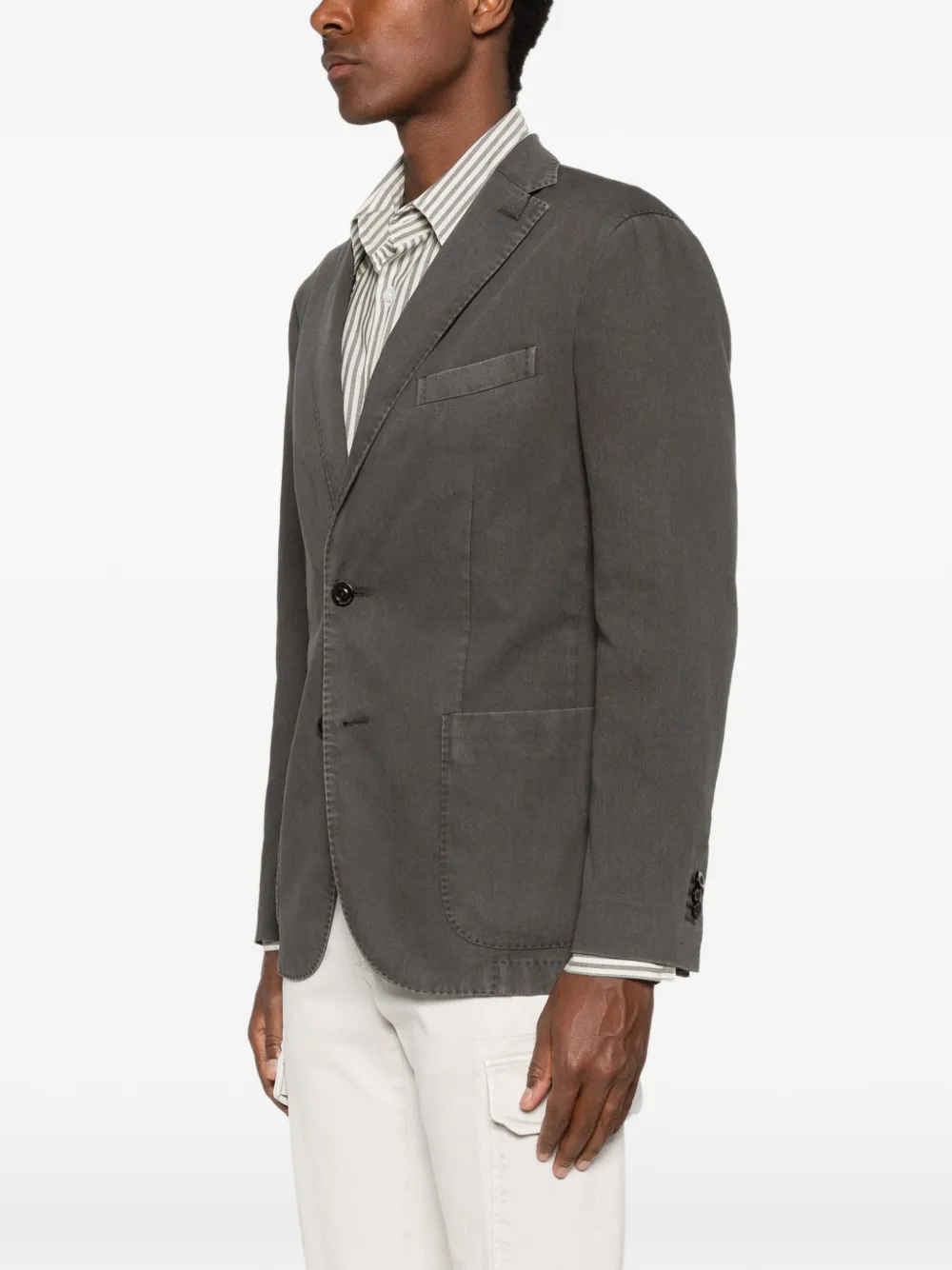 Boglioli K-jack blazer met enkele rij knopen en opgestikte zak Grijs