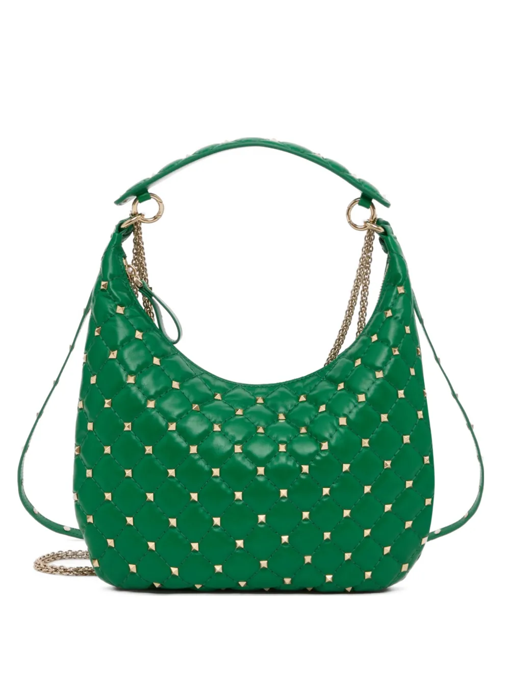 Valentino Garavani Borsa a spalla Rockstud Spike piccola in pelle di vitello - Verde