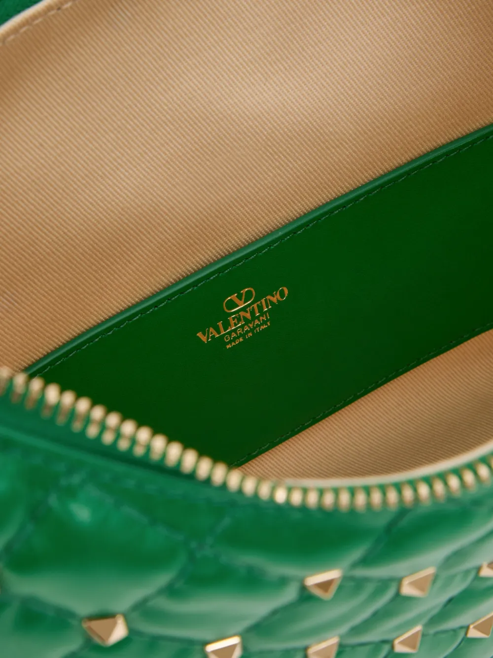Valentino Garavani Kleine Rockstud Spike schoudertas van kalfsleer Groen