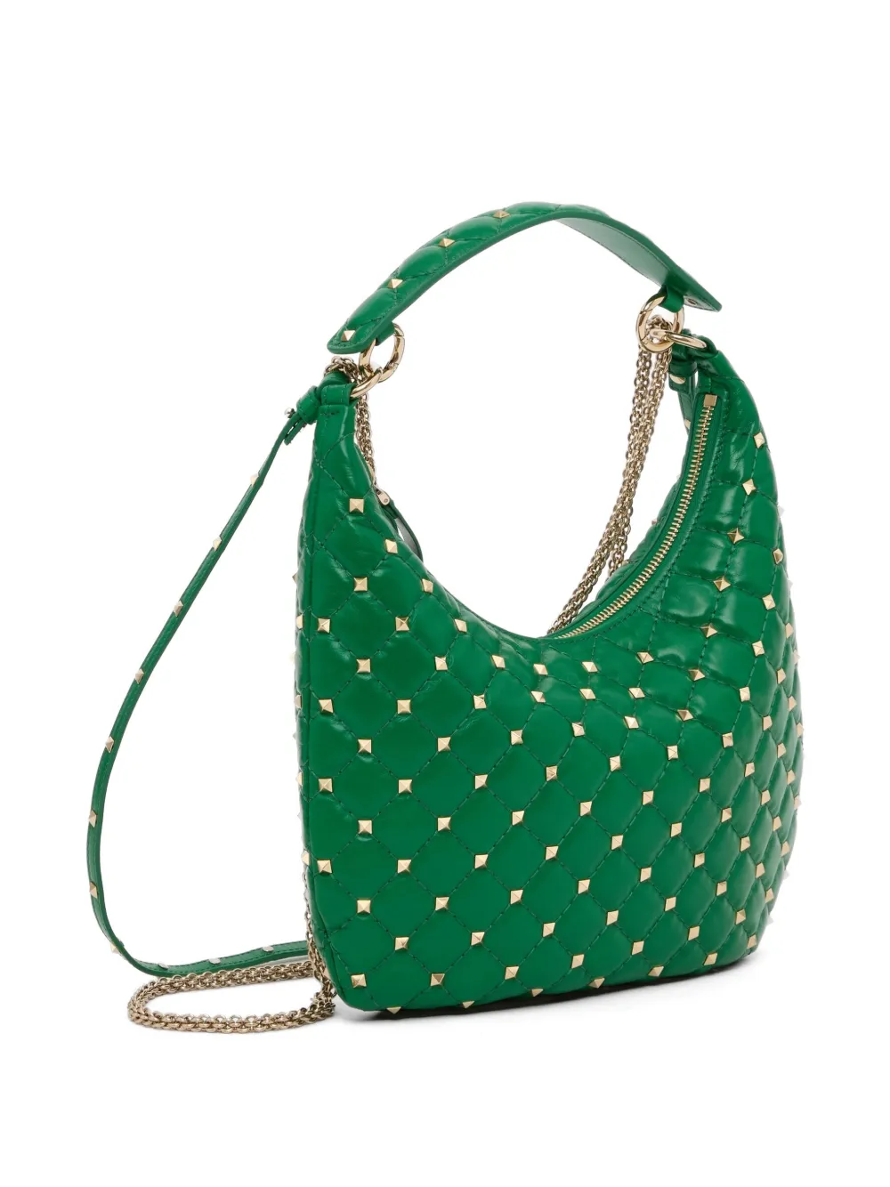 Valentino Garavani Kleine Rockstud Spike schoudertas van kalfsleer Groen