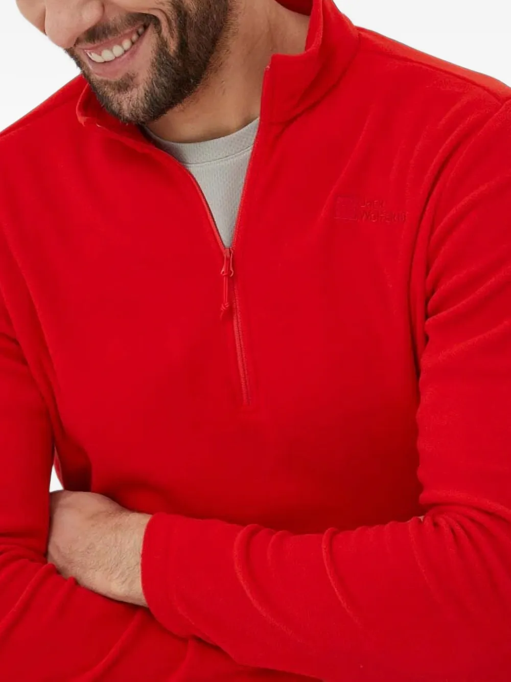 JACK WOLFSKIN quarter-zip fleece sweatshirt Rood