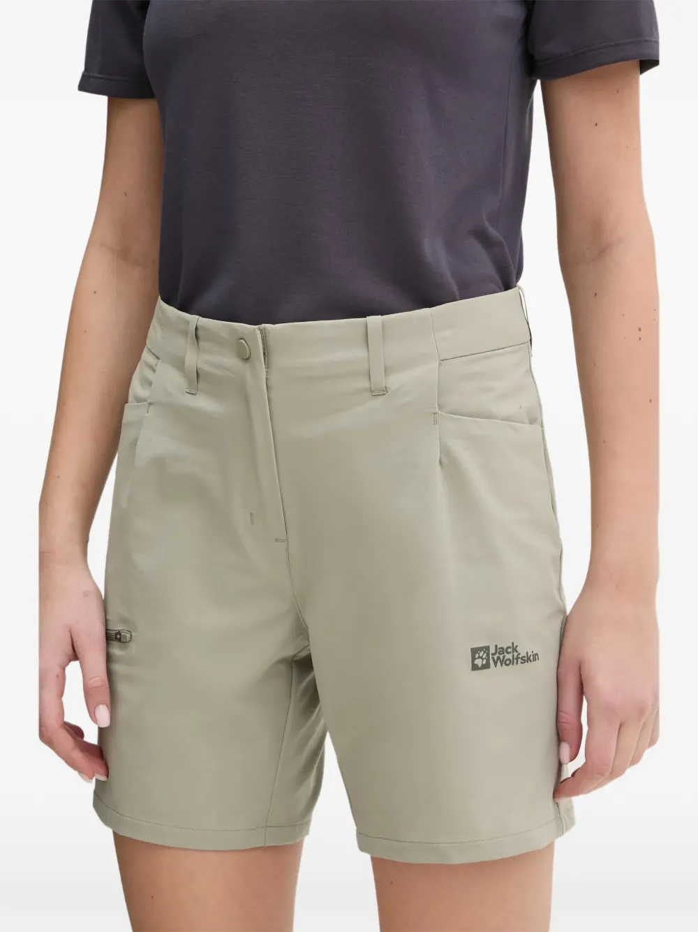 JACK WOLFSKIN Shorts met riemlussen Groen