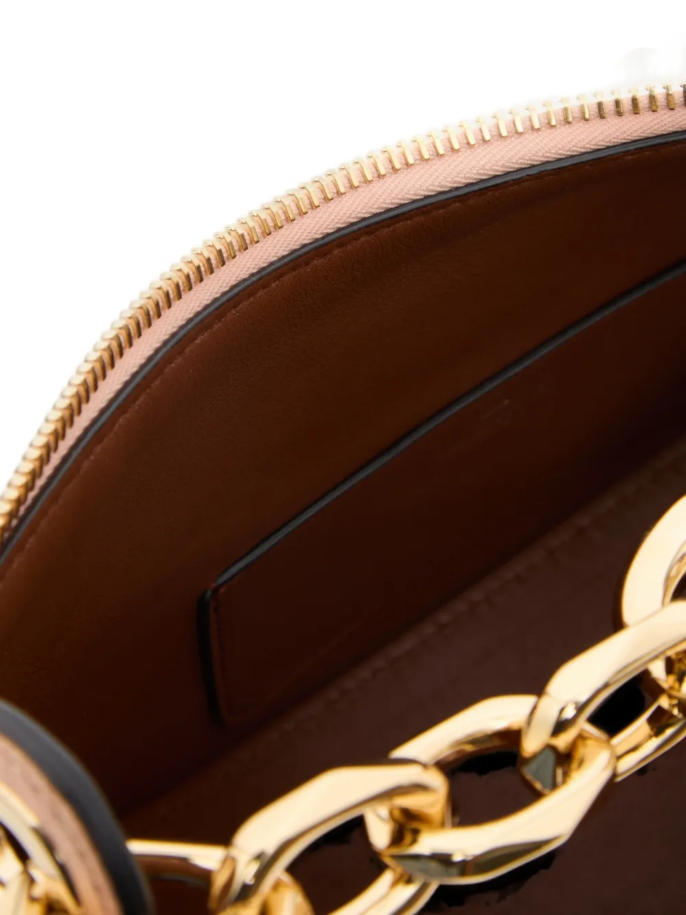 Valentino Garavani VLogo Moon metallic kalfsleren mini-tas met ketting Roze