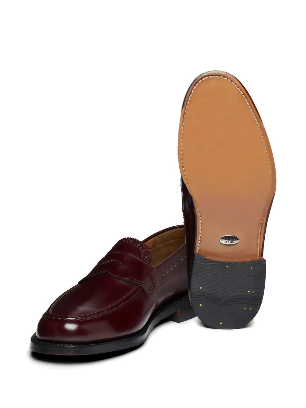 G.H.Bass Leren penny loafers met monogram Rood