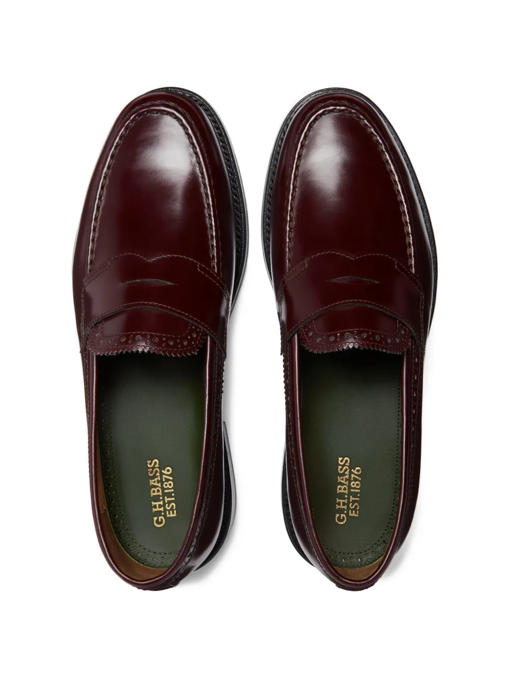 G.H.Bass Leren penny loafers met monogram Rood