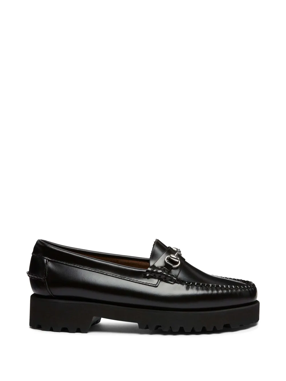 G.h.bass Lianna Horsebit Lug Leather Loafers In Black