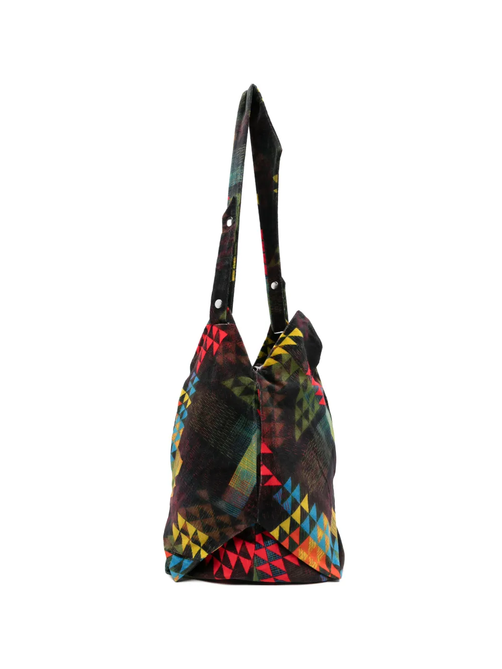 Kiko Kostadinov Kaleidoscope check shoulder bag - Nero