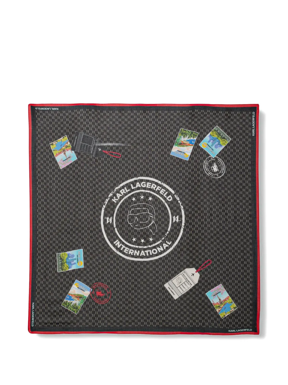 Karl Lagerfeld monogram scarf - Nero