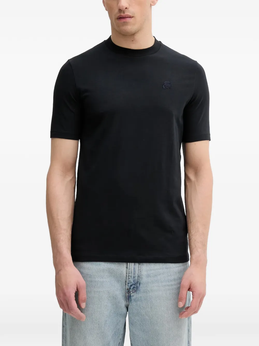 Karl Lagerfeld logo-embroidered T-shirt - Blau