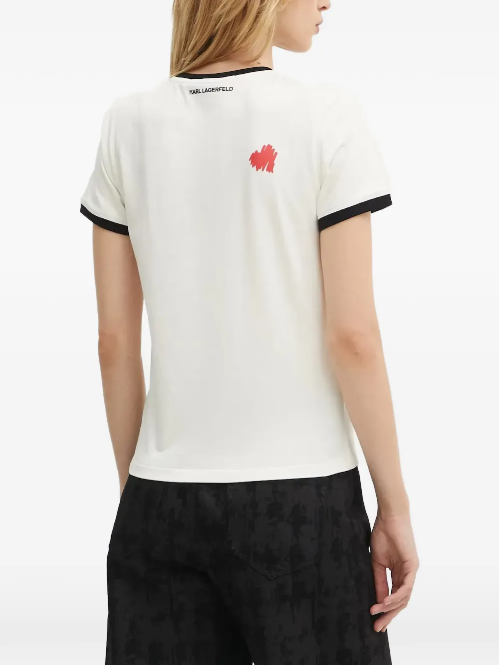 Karl Lagerfeld heart-motif T-shirt Wit