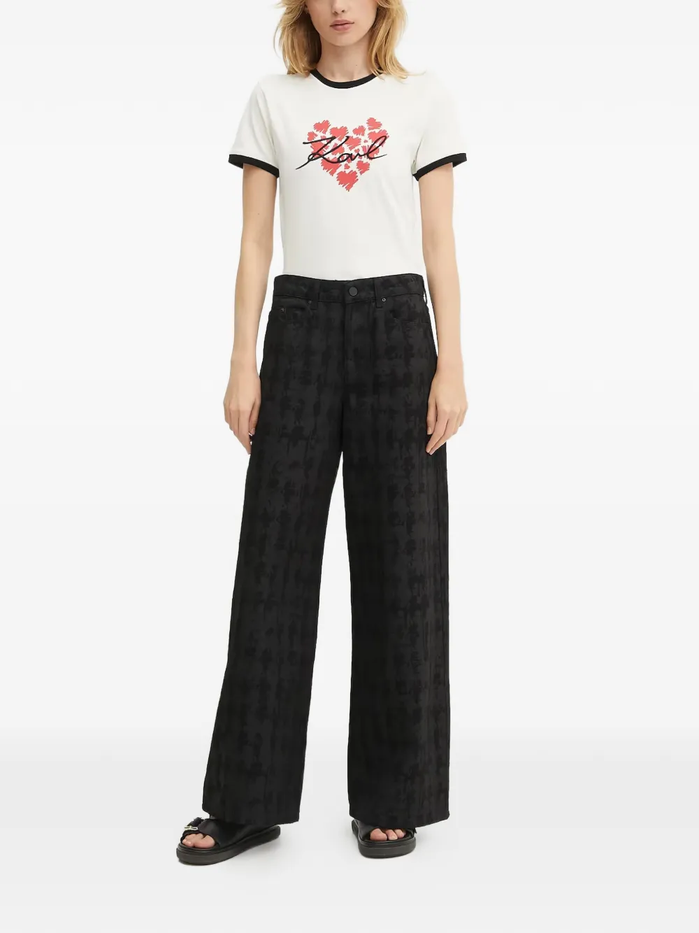 Karl Lagerfeld heart-motif T-shirt Wit