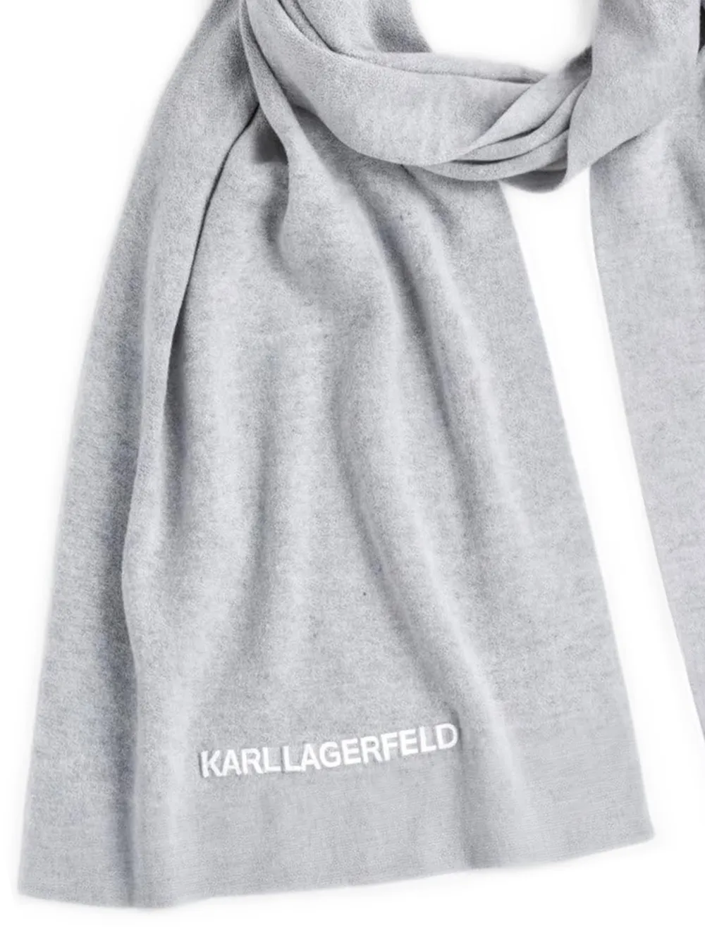Karl Lagerfeld Sjaal met geborduurd logo Grijs