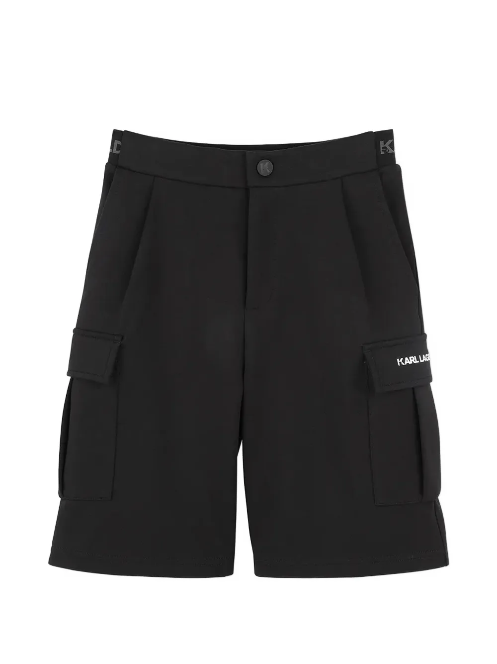 Karl Lagerfeld Kids logo-jacquard cargo shorts - Nero