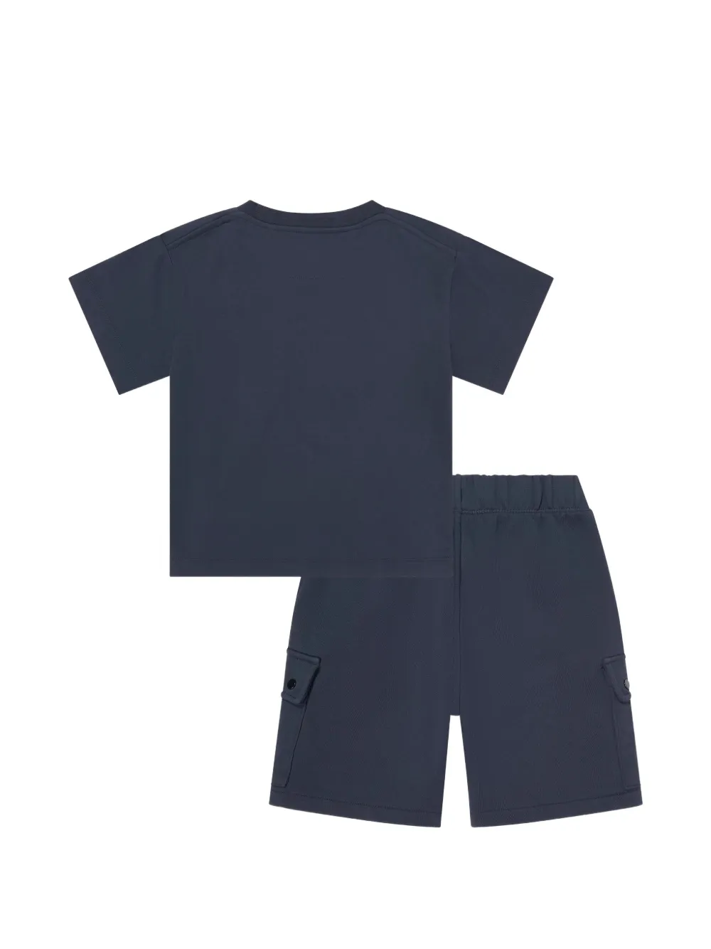 C.P. Company Kids Cargo shorts met logo-print Blauw