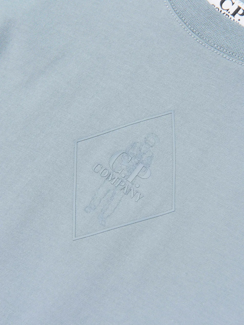 C.P. Company Kids Cargo shorts met logo-print Blauw
