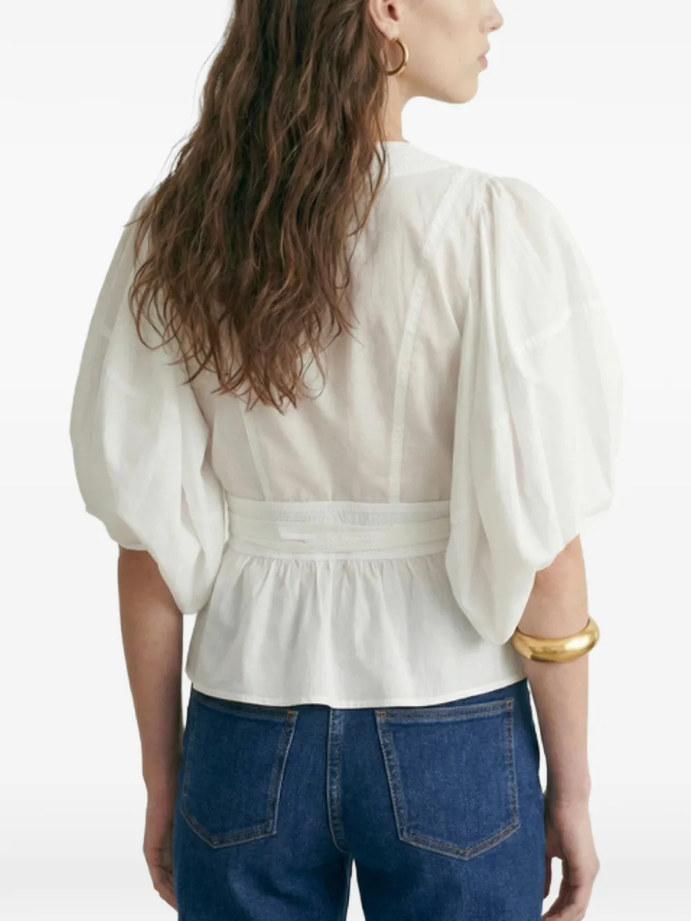  Vanessa Bruno Gunner Wrap Blouse - White 