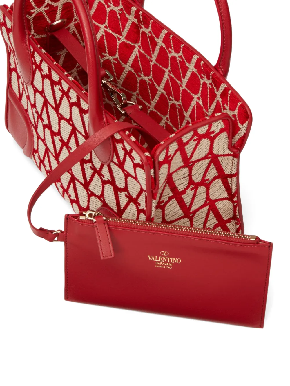 Valentino Garavani Le Quatrieme Toile Iconographe kleine shopper Rood