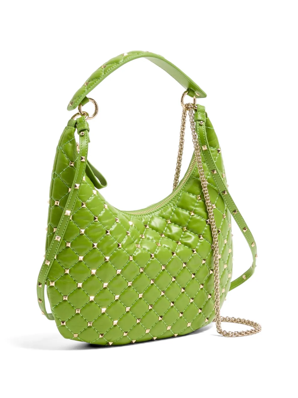 Valentino Garavani Kleine Rockstud Spike schoudertas van kalfsleer Groen