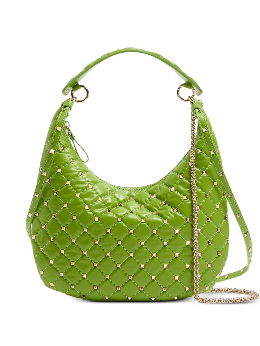 Valentino Garavani Borsa a spalla Rockstud Spike piccola in pelle di vitello - Verde