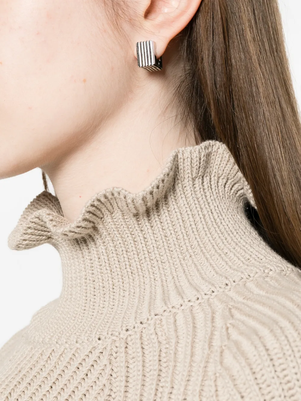 Max Mara Katoenen trui met ruches Beige