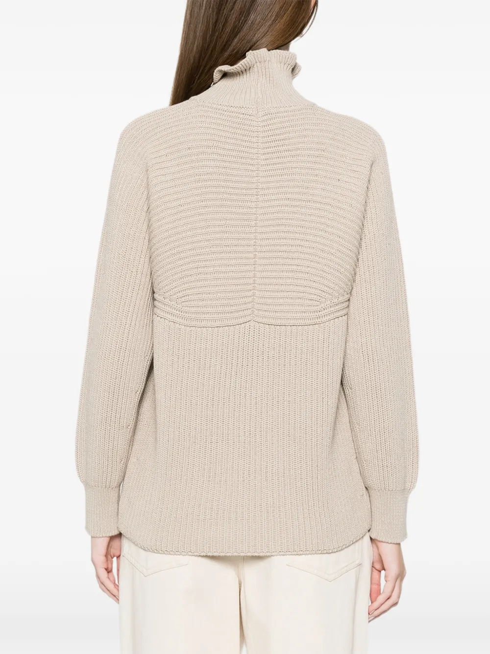 Max Mara Katoenen trui met ruches Beige