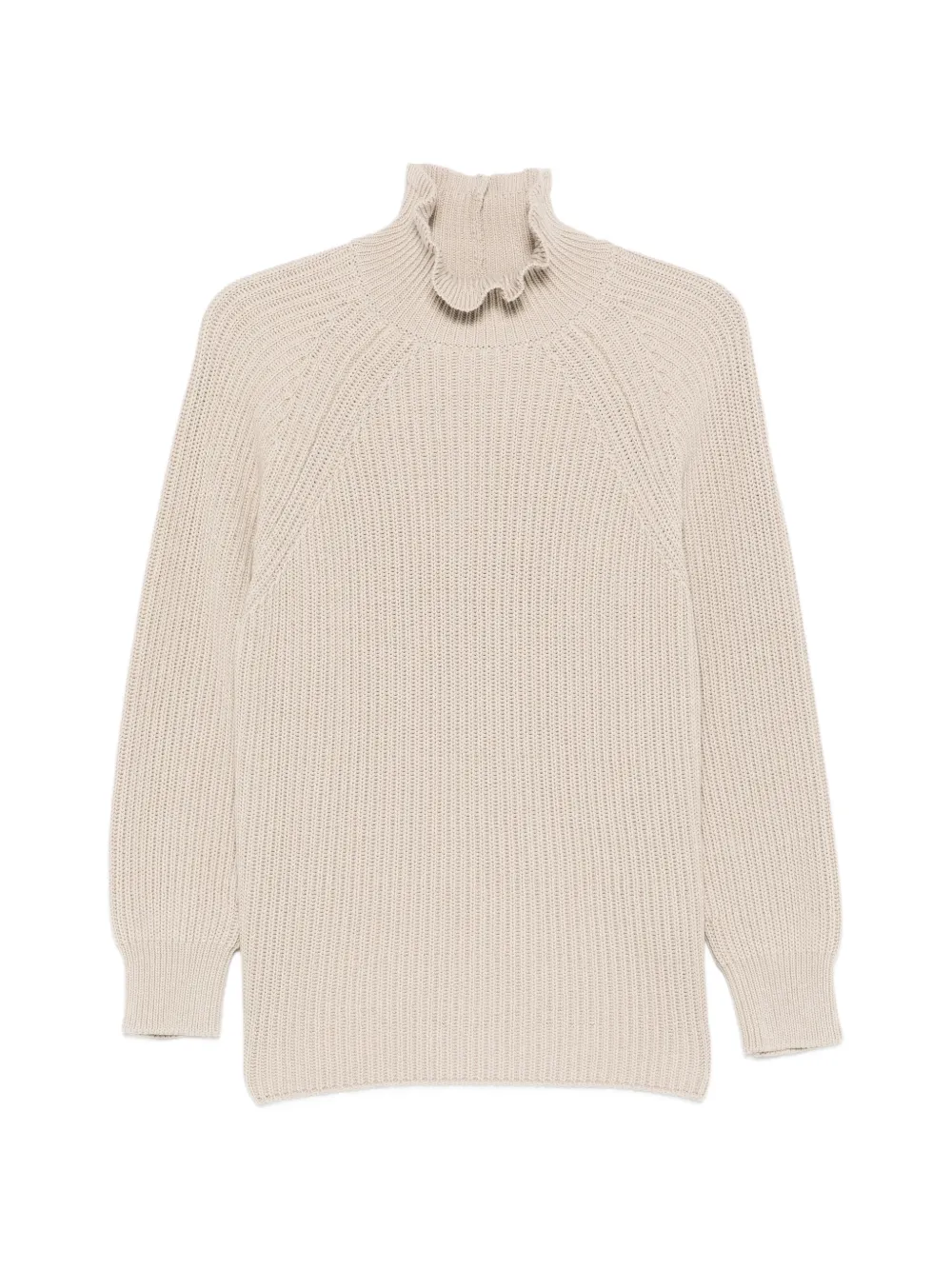 Max Mara ruffled cotton sweater - Toni neutri