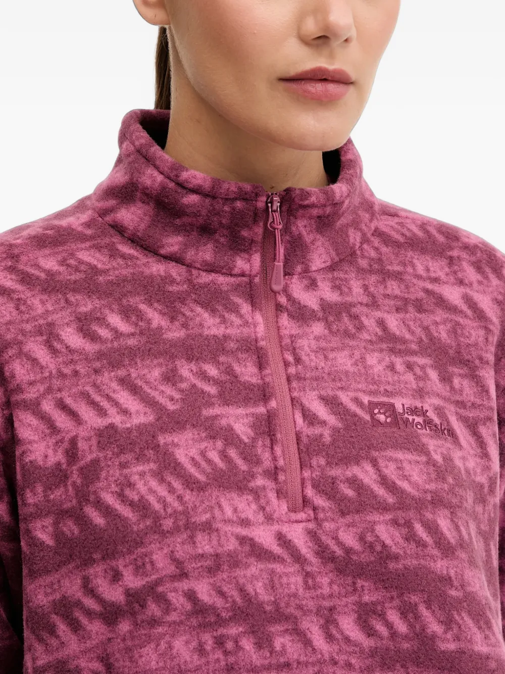 JACK WOLFSKIN Big Sky zipped patterned sweatshirt Paars
