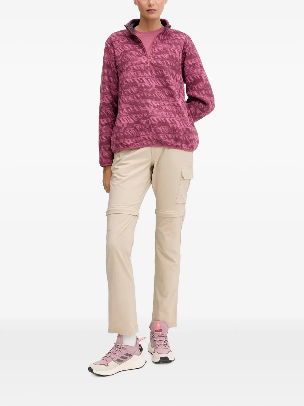 JACK WOLFSKIN Big Sky zipped patterned sweatshirt Paars